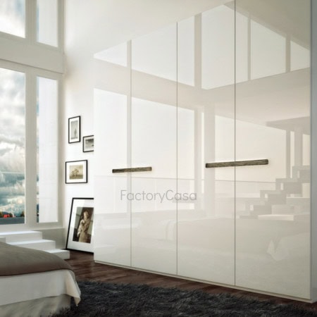 Ανοιγόμενη ντουλάπα 6φυλλη laccato ( gloss με οριζόντιες λαβές )