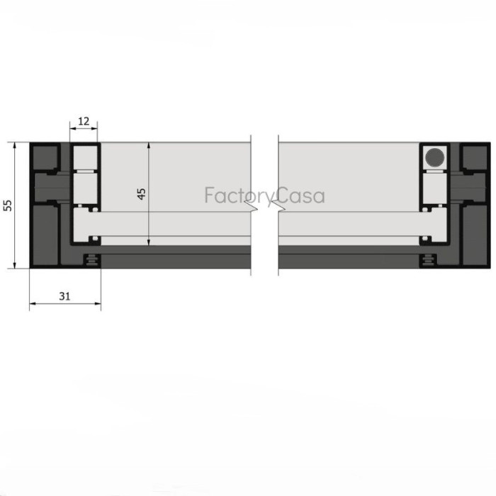 Ανοιγόμενη Γυάλινη Πόρτα με Πλαίσιo f c 55 frame