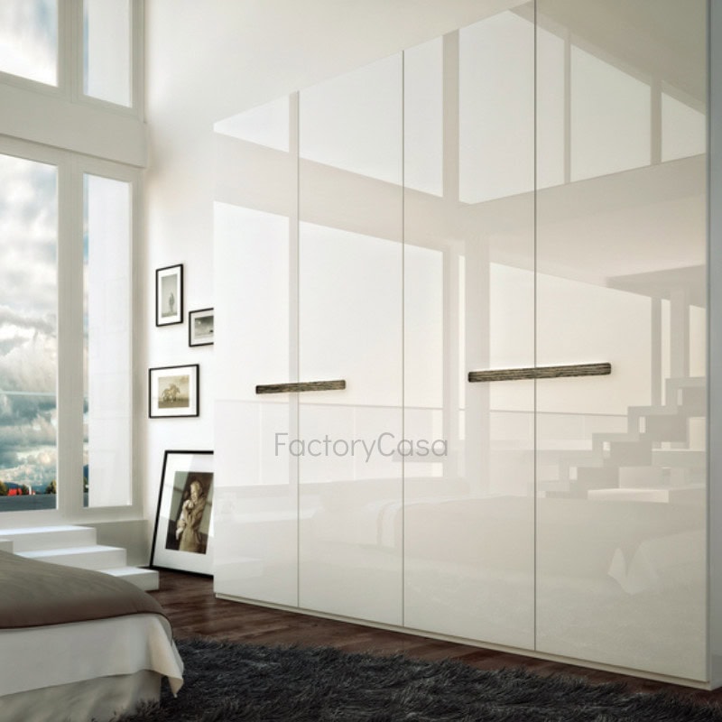 Ανοιγόμενη ντουλάπα 6φυλλη laccato ( gloss με οριζόντιες λαβές )