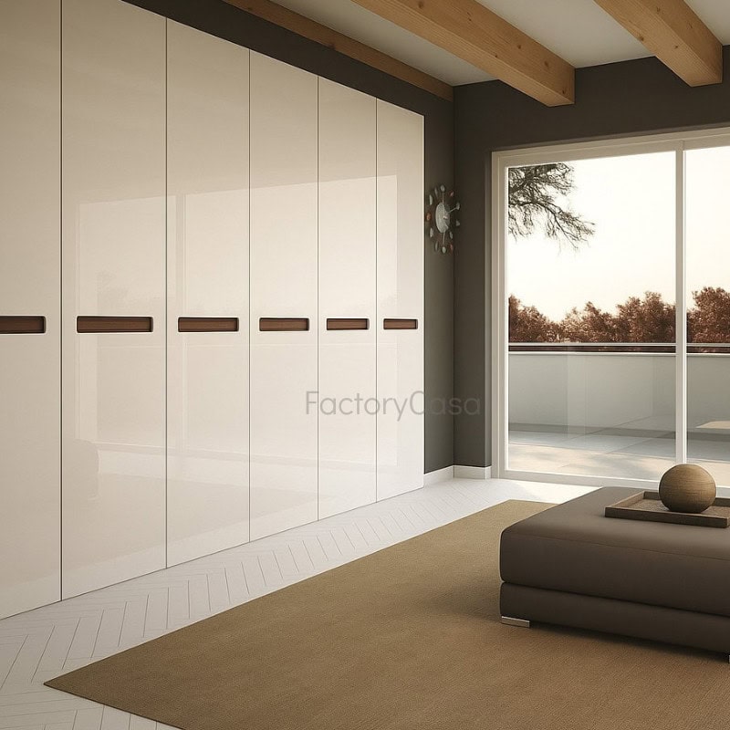 Ανοιγόμενη ντουλάπα 6φυλλη laccato ( gloss με οριζόντιες λαβές )