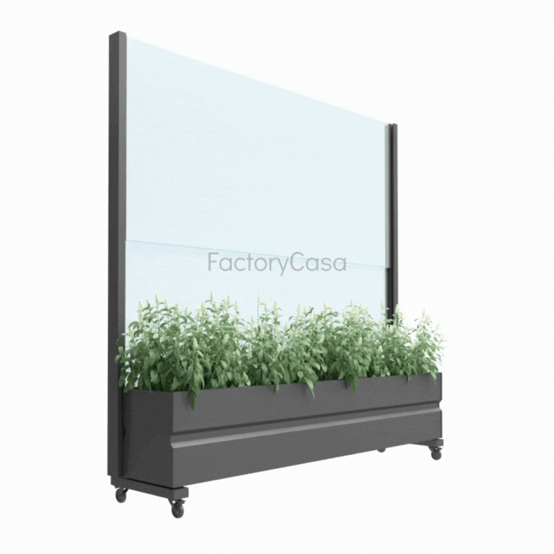 Πτυσσόμενος Ανεμοφράκτης με Ζαρντινιέρα ή Κάθισμα και Ρόδες