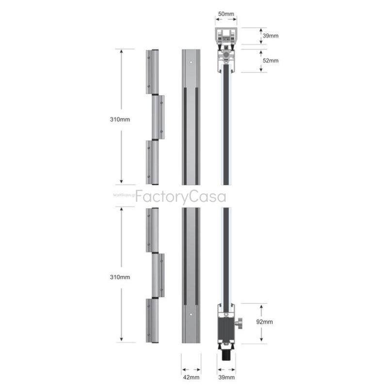 Πτυσσόμενα με διπλά τζάμια και μεντεσέ f 300 Η